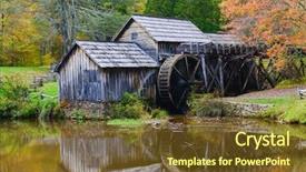  Presentation with virginia - Colorful PPT layouts enhanced with water wheel - mabry mill in autumn backdrop and a tawny brown colored foreground