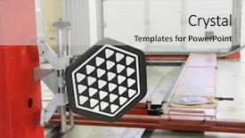  Presentation with repair - Theme enhanced with wheel alignment equipment in a car repair station background and a light gray colored foreground