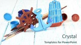  Presentation with hand cute dolls and toy - Amazing slide set having wheel anchore - hand made ceramic toys backdrop and a cool aqua colored foreground