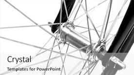  Presentation with bike - Colorful slide set enhanced with wheel axle - bike detail on white background backdrop and a white colored foreground