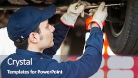  Presentation with wheel axle - Presentation design enhanced with wheel axle - portrait of a mechanic background and a  colored foreground