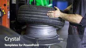  Presentation with mechanic repair - Theme having wheel balancing or repair background and a dark gray colored foreground