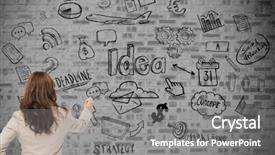  Presentation with hand touching finger digital - Colorful PPT theme enhanced with wheel chart - digital composite image of businesswoman backdrop and a gray colored foreground