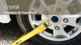  Presentation with car parking - Presentation featuring wheel-clamp-mounted-on-vehicle background and a gray colored foreground