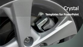  Presentation with wheel axle - Presentation having wheel closeup with brake disc background and a dark gray colored foreground