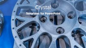  Presentation with industrial revolution - Presentation having wheel-disks-printed-on-3d background and a ocean colored foreground