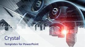  Presentation with car - Presentation theme having wheel life - close of elegant car background and a sky blue colored foreground