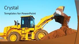  Presentation with earthmoving - Amazing PPT layouts having wheel loader excavator earthmoving backdrop and a arctic colored foreground