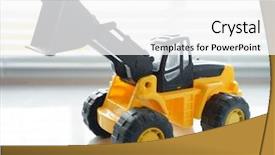  Presentation with plastic industrial - Cool new presentation design with wheel loader excavator for earth backdrop and a white colored foreground