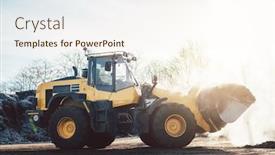  Presentation with composting - PPT theme with wheel-loader-working-on-heap background and a cream colored foreground