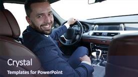  Presentation with wheel - Presentation having wheel of a prestigious car background and a ocean colored foreground