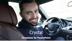  Presentation with wheel - Slide set enhanced with wheel of a prestigious car background and a ocean colored foreground