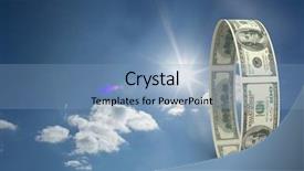  Presentation with wheel - PPT theme with wheel-of-dollars-against-cloudy background and a  colored foreground