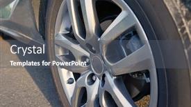  Presentation with suv car - Colorful presentation theme enhanced with wheel-of-modern-suv-vehicle backdrop and a dark gray colored foreground