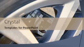  Presentation with suv car - Presentation design with wheel-of-modern-suv-vehicle background and a coral colored foreground