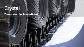  Presentation with wheel - Amazing presentation having wheel of snowmobile on snow backdrop and a dark gray colored foreground