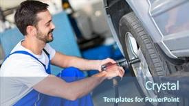  Presentation with impact - Colorful presentation enhanced with wheel on car with impact backdrop and a ocean colored foreground