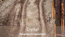  Presentation with forest road - Cool new presentation theme with wheel-tread-print backdrop and a coral colored foreground