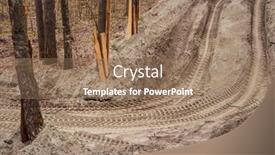  Presentation with forest road - Beautiful slides featuring wheel-tread-print backdrop and a coral colored foreground