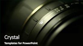  Presentation with lens - Theme enhanced with cinema camera - macro lens focus background and a black colored foreground