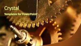  Presentation with gear - PPT layouts featuring old clock vintage - time gear background and a tawny brown colored foreground