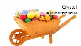  Presentation with easter - PPT theme featuring wheelbarrow easter hare and eggs background and a white colored foreground