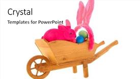  Presentation with easter - Presentation theme with wheelbarrow easter hare and eggs background and a white colored foreground