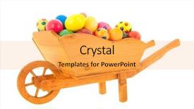  Presentation with eggs egg carton egg box - Presentation featuring wheelbarrow easter hare and eggs background and a yellow colored foreground