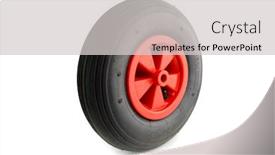  Presentation with tire - Cool new presentation theme with wheelbarrow-spare-wheel-tire-isolated backdrop and a light gray colored foreground