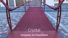  Presentation with city street - Cool new presentation theme with wheelchair-access-ramp-for-entrance backdrop and a violet colored foreground
