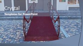  Presentation with ramp - Audience pleasing theme consisting of wheelchair-access-ramp-for-entrance backdrop and a seafoam green colored foreground