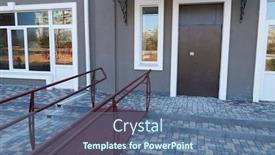  Presentation with ramp - Cool new presentation with wheelchair-access-ramp-for-entrance backdrop and a ocean colored foreground