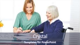  Presentation with caregiver - Slides consisting of wheelchair filling out contract background and a ocean colored foreground