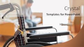  Presentation with nursing - PPT theme featuring wheelchair-in-a-nursing-home background and a white colored foreground
