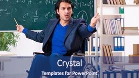  Presentation with wheelchair - Colorful theme enhanced with wheelchair in front of chalkboard backdrop and a ocean colored foreground