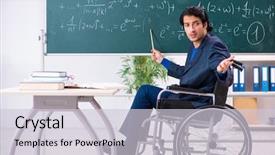  Presentation with wheelchair - Slide set featuring wheelchair in front of chalkboard background and a lemonade colored foreground