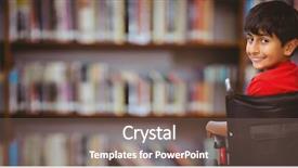  Presentation with digital library - Beautiful theme featuring wheelchair in school against library backdrop and a violet colored foreground