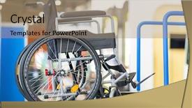  Presentation with bus - Presentation theme consisting of wheelchair on the platform background and a coral colored foreground