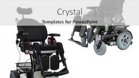  Presentation with wheelchair - Presentation theme with wheelchair under the white background background and a light gray colored foreground