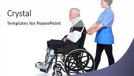  Presentation with wheelchair - Amazing slides having wheelchair with a female nurse backdrop and a white colored foreground
