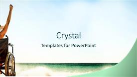  Presentation with wheelchair - Amazing PPT theme having wheelchair woman sitting with arms backdrop and a  colored foreground