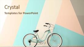  Presentation with modern color - Amazing slides having wheeled bicycle indoors near color backdrop and a cream colored foreground