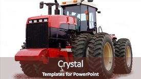  Presentation with tractor - Theme having wheeled tractor on a white background and a tawny brown colored foreground