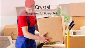  Presentation with young athletes box jumping - Cool new PPT layouts with wheeler - young contractor with boxes working backdrop and a lemonade colored foreground