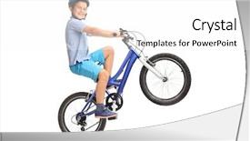 Presentation with joyful - Cool new slides with wheelie with his bike backdrop and a white colored foreground