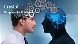  Presentation with cognitive - Cool new slides with dowanload brain - cognitive computing concept as future backdrop and a ocean colored foreground