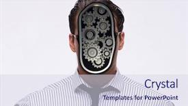  Presentation with cognitive - Beautiful theme featuring dowanload brain - cognitive computing concept as future backdrop and a  colored foreground