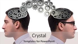  Presentation with cognitive - PPT theme enhanced with dowanload brain - cognitive computing concept as future background and a coral colored foreground