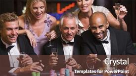  Presentation with roulette - Audience pleasing presentation theme consisting of wheels groups people - group of friends gambling backdrop and a tawny brown colored foreground