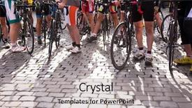  Presentation with athletes - Beautiful presentation featuring wheels groups people - group of professional athletes backdrop and a light gray colored foreground